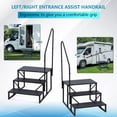 thumbnail image 1 of Oem Heavy Duty Portable RV Step Ladder with Handrails, Metal Black, 1 of 8