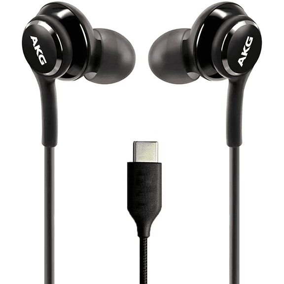 Oem Urbanx 2021 Stereo Headphones For Samsung Galaxy Z Fold3 5G Braided Cable - Designed By Akg - With Microphone (Black) Usb-C Connector (Us Version With Warranty)