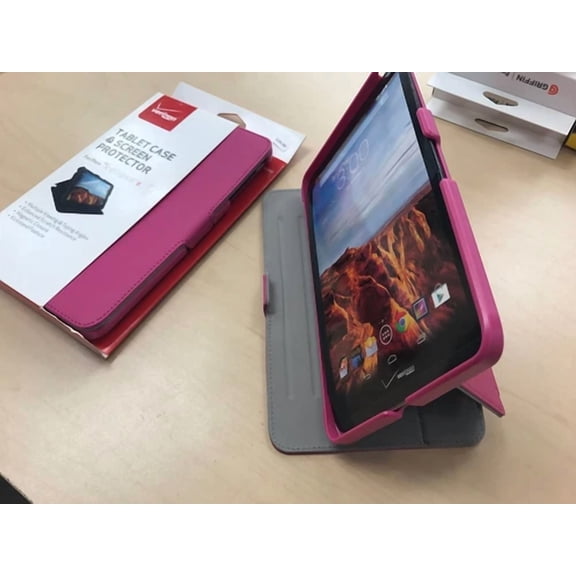 Oem Verizon Folio Stand Case For Ellipsis 8 - Pink -