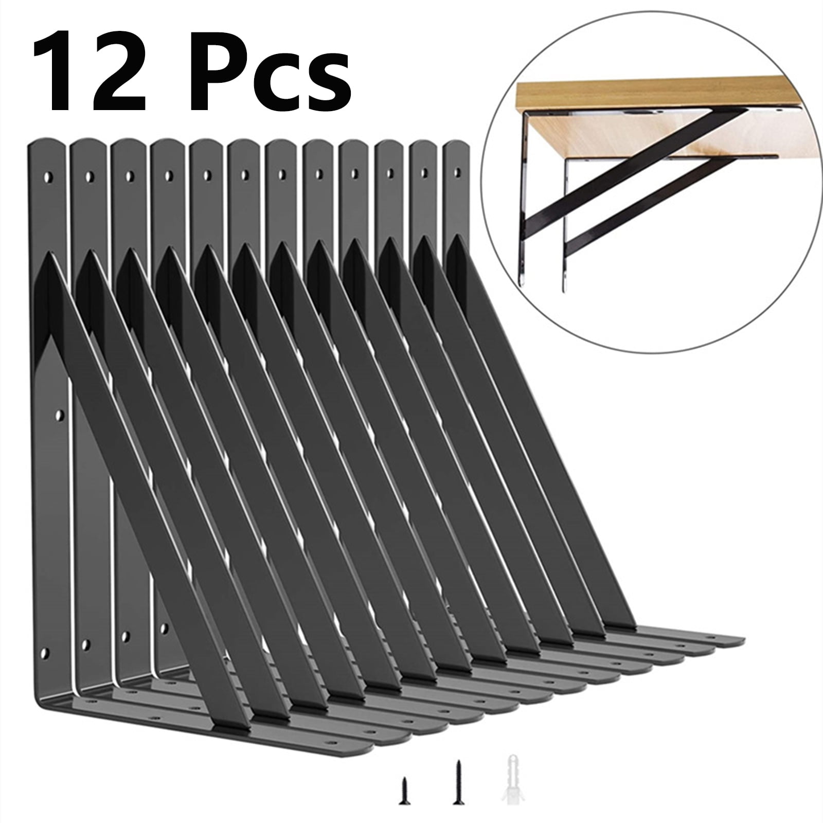 Oenbopo 12 "Heavy Duty Shelf Brackets, 12Pack Large Wall Bracket for