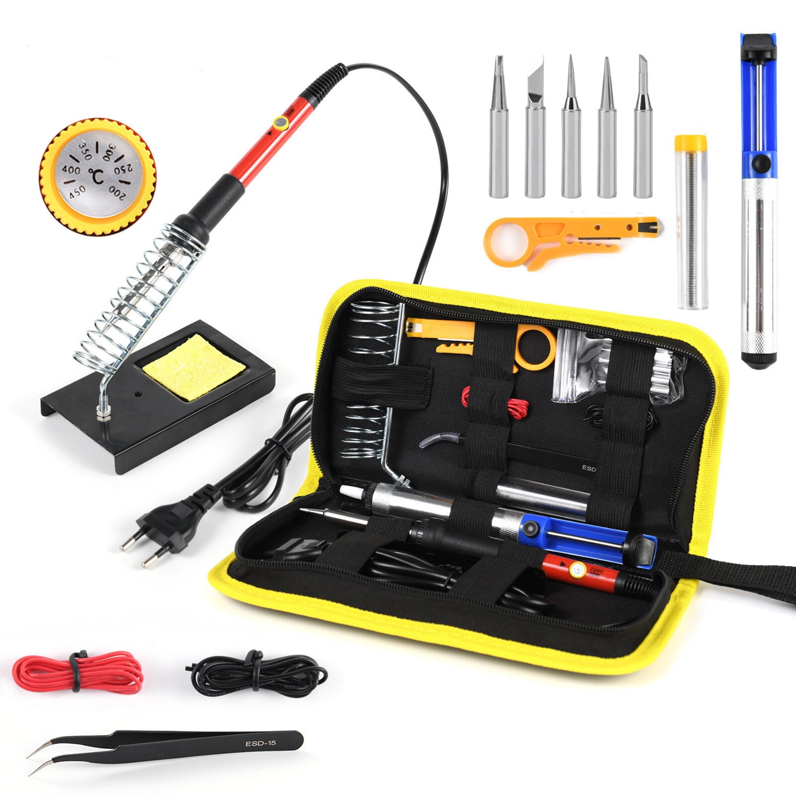 Oenbopo 15 Piece Soldering Iron Kit Electronics, 60W Adjustable