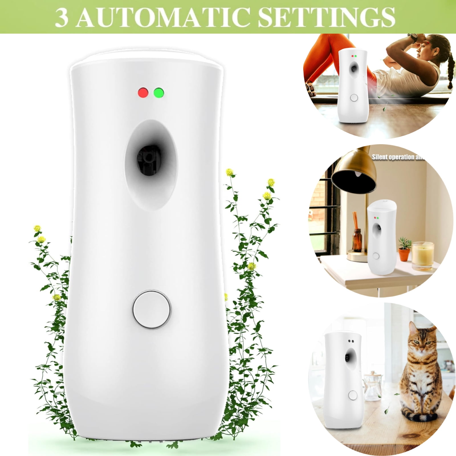 Oenbopo Automatic Air Freshener Spray Dispenser Wall Mount for Bedrooms Bathrooms Home Office(White)
