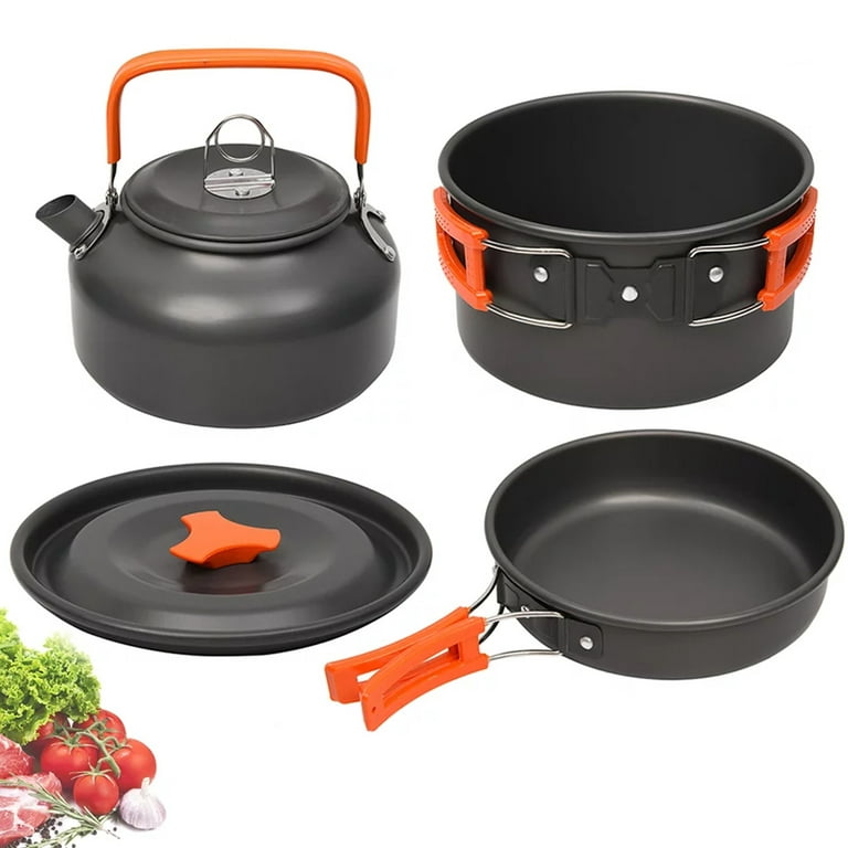 8pcs Portable Collapsible Cookware Set for Outdoor Camping - Lightweight  and Space-Saving