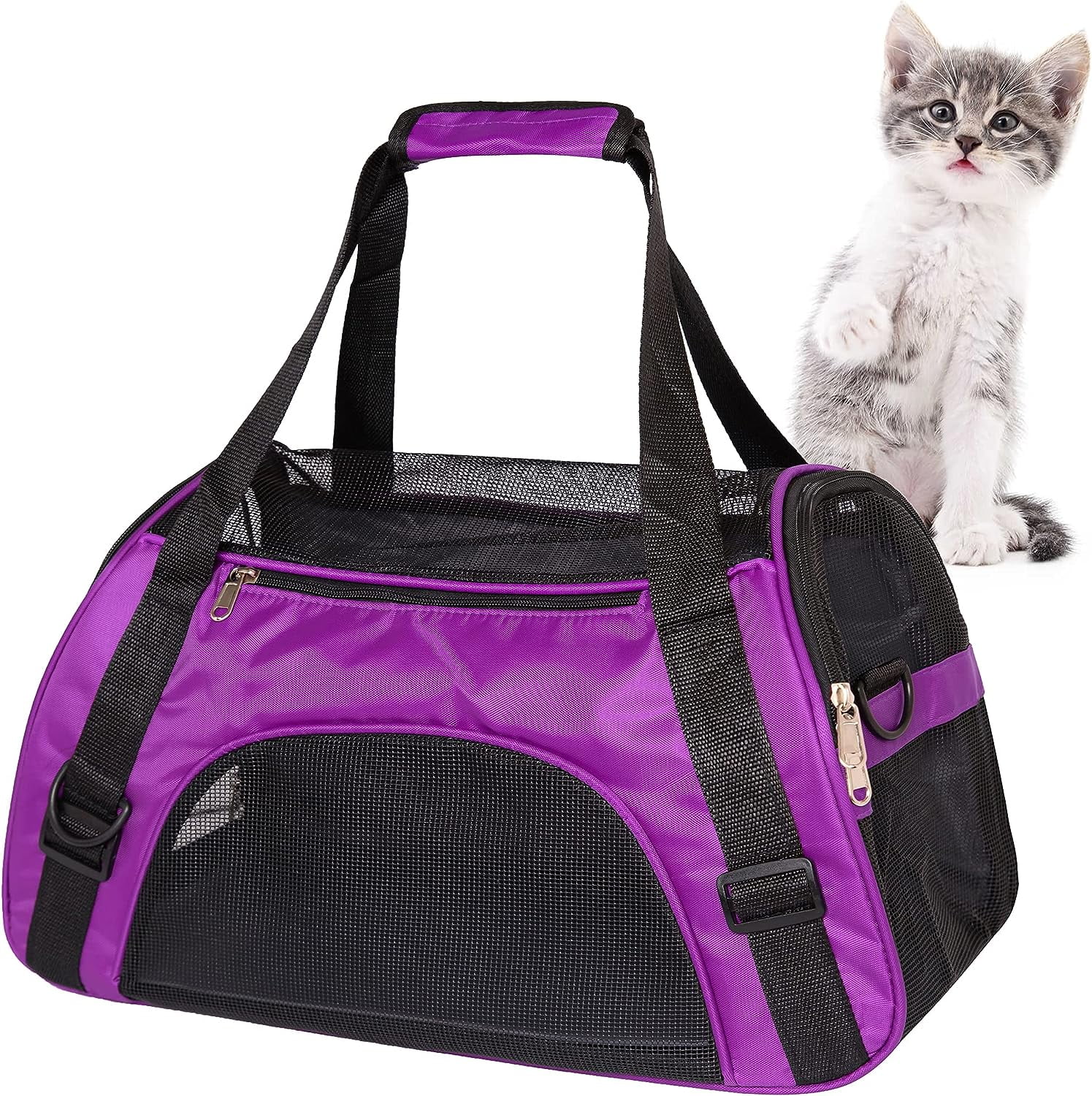 Oenbopo Pet Carrier Soft Sided Dog Carriers, 4Window Portable Foldable