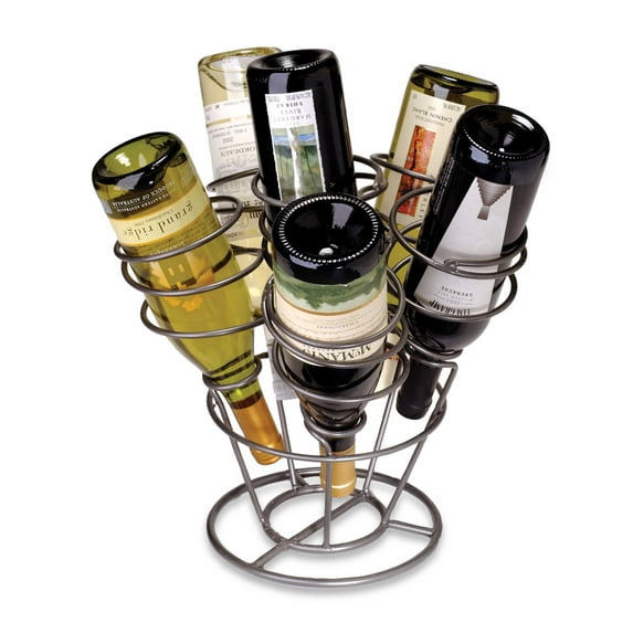 Oenophilia 6-Bottle Bouquet Wine Rack Gunmetal Finish
