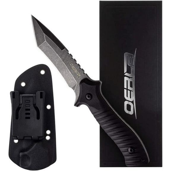 Oerla OLK-D47 Fixed Blade Knife D2 Steel Outdoor Camping Knife with G10 Handle Waist Clip EDC Kydex Sheath