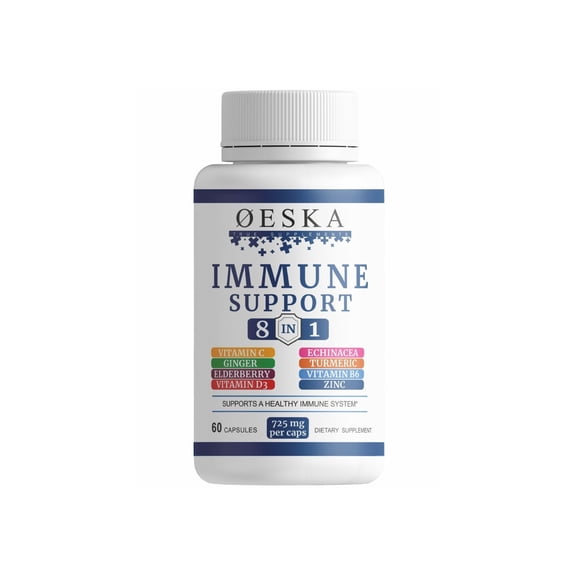 Oeska Immune Support 8 in 1 with all natural immune boosters - 60 capsules