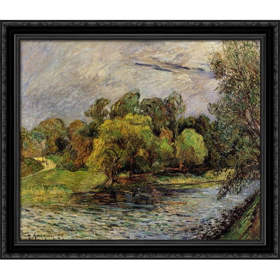 Oestervold Park, Copenhagen 34x28 Large Black Ornate Wood Framed Canvas Art by Paul Gauguin