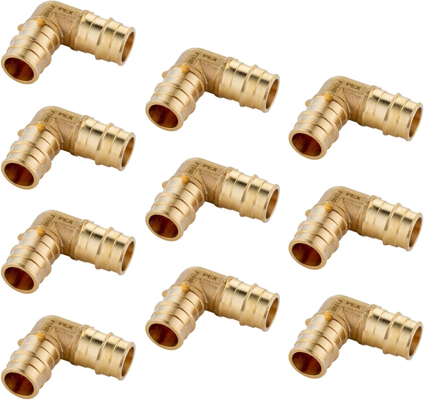 Of 10) Pex A Full Flow Expansion Brass Fitting 1/2"X 1/2" Elbow For Pex