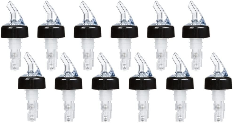 Of 12) Measured Liquor Bottle Pourers, 1.25 Oz, Clear Spout Bottle