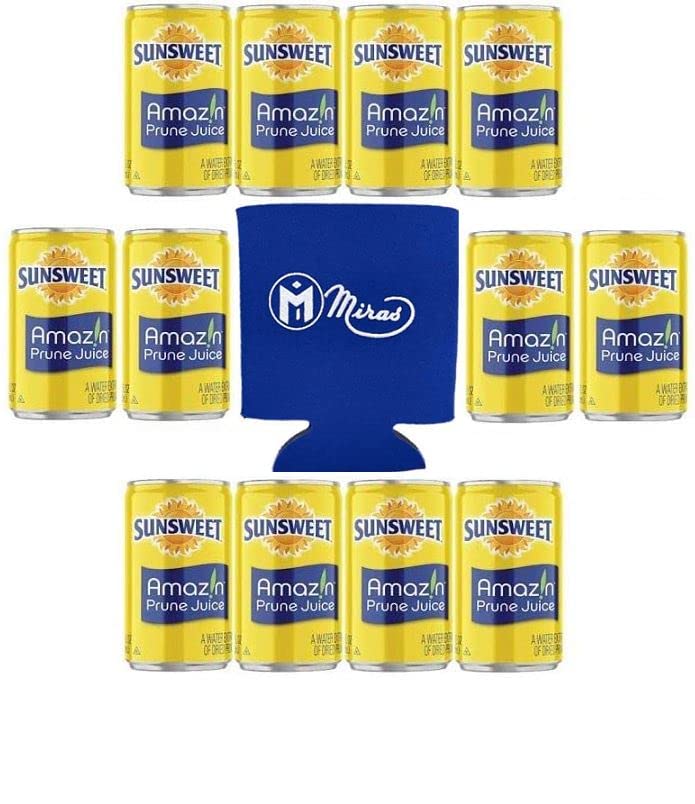 Of 12) Sunsweet Amazin Prune Juice 7.5Oz Cans ( Foam Can Cooler