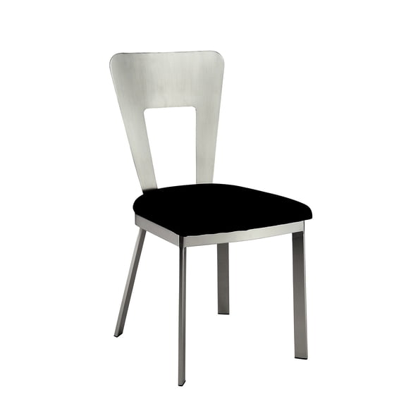 Of 2 Black Microfiber Seat Metal Chairs For Dining Contemporary With Cushion And Design