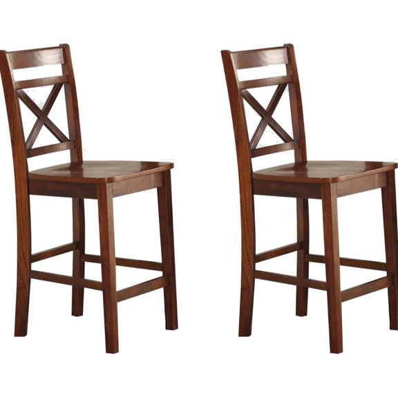 Of 2 Cherry Counter Height Chairs With Fashionable Charisma Classic Cross Back In