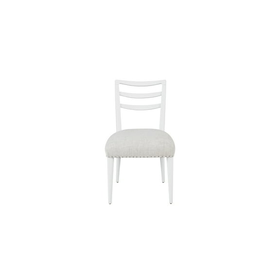 Of 2 Ladderback Dining Chairs In White Finish - Seat Pad Cover Cushion Solid Wood & Made 20" X 23.16" 34.5 Upholstered Seating