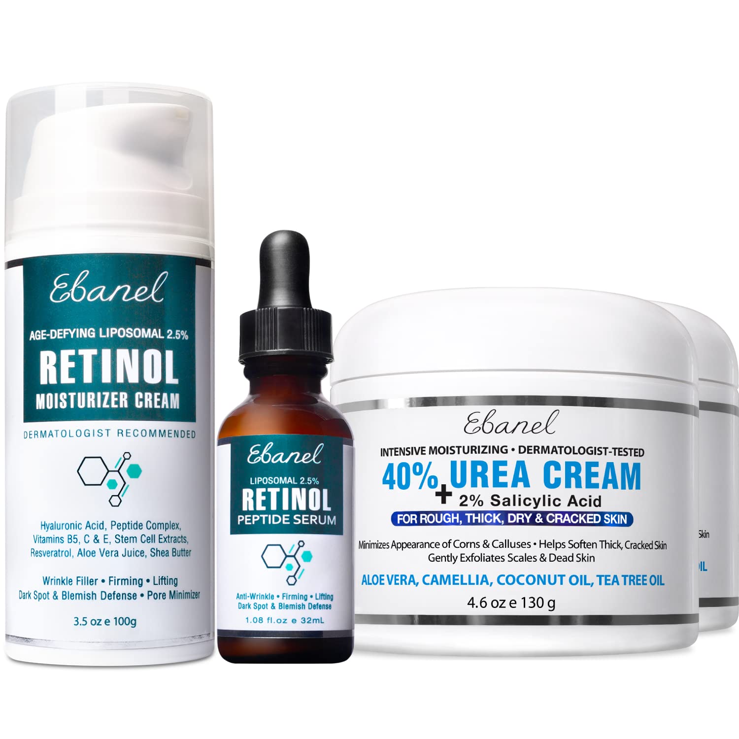 Of 2 Pack 40 Urea Cream 4.6 Oz, And 2.5 Retinol Serum, And 2.5