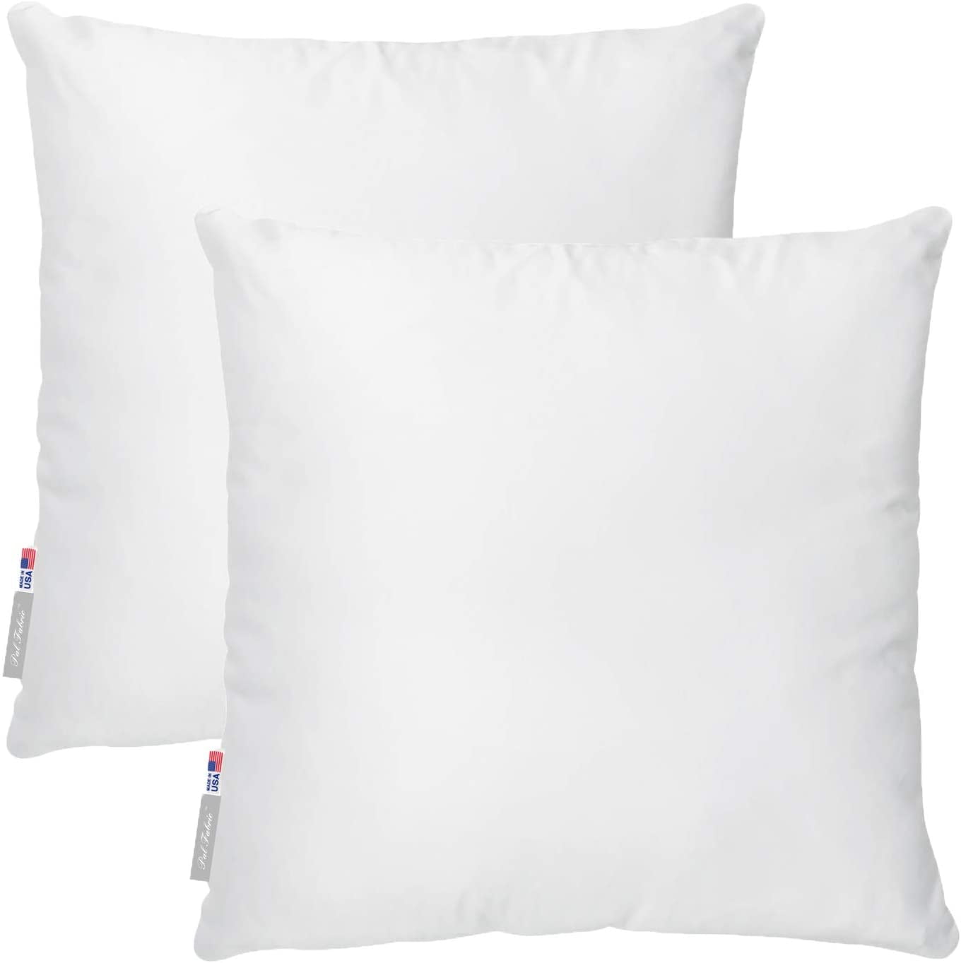 Of 2) Premium 26"X26" White Cotton Feel Microfiber Square Sham Euro