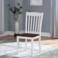 thumbnail image 1 of Of 2 White And Walnut Side Chairs - Legs, Dining Use Slat Back In Room, Solid Pattern, 1 of 2