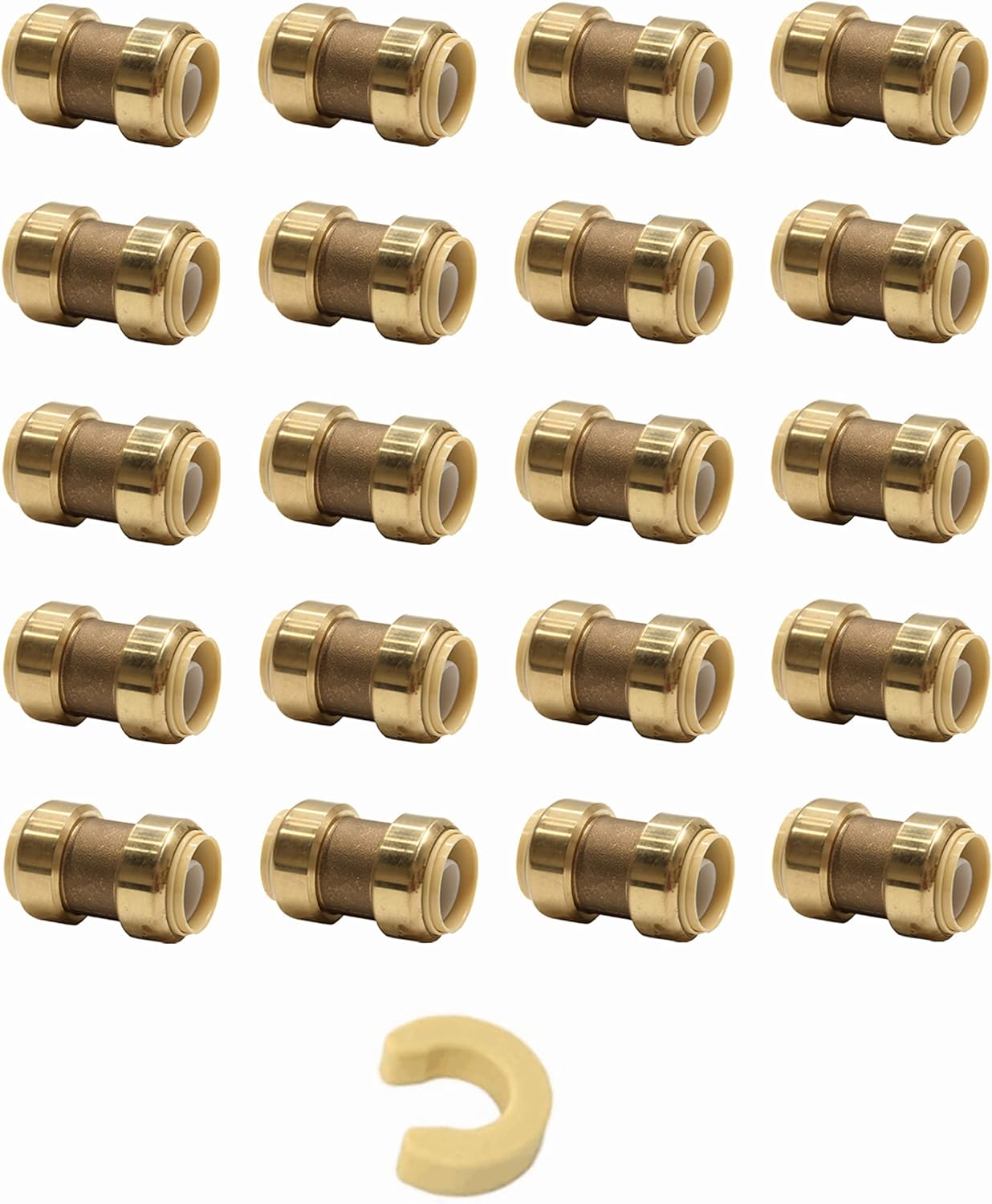Of 20) 3/4Inch Straight Coupling PushFit Brass Fittings To Connect