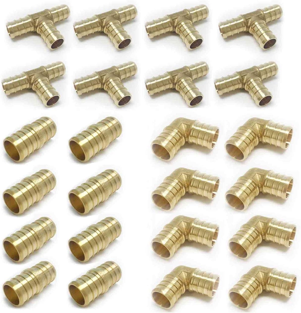 Of 24 1 2 Pex Fittings Tee Elbow And Coupling 8 Pieces Each of-24-1-2-pex-fittings-tee-elbow-and-coupling-8-pieces-each