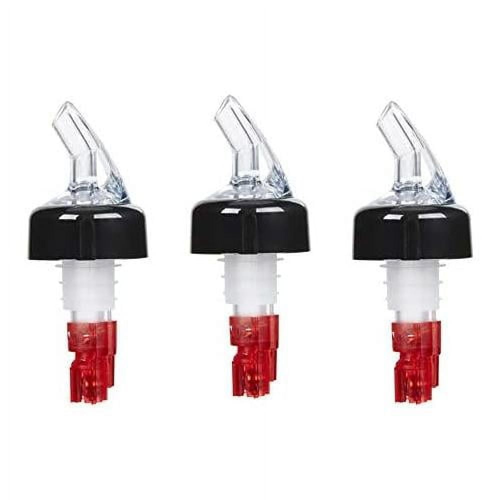 Of 3) Measured Liquor Bottle Pourers, 1 Oz, Clear Spout Bottle Pourer