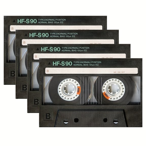 Of 4 Vintage Music Cassette Tape Placemats - Rustic Design, Sturdy, Hand Wash Only - Ideal for Dining And Kitchen Decoration, 12X18 Inches