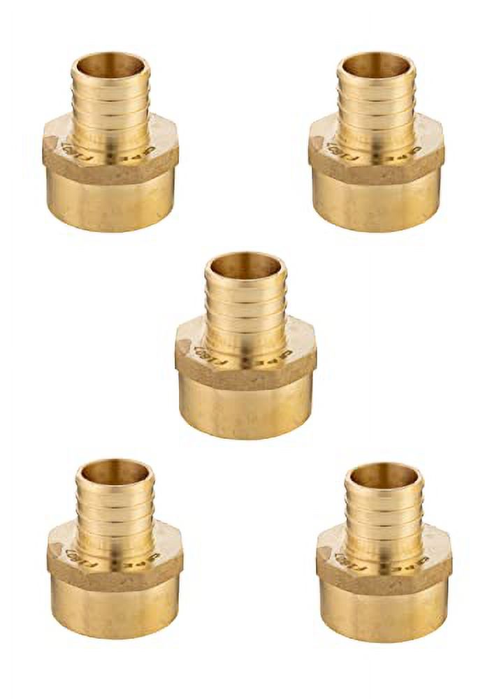 Of 5) Pex 1" X 3/4" Female NPT Thread Adapter Barb Crimp Fitting