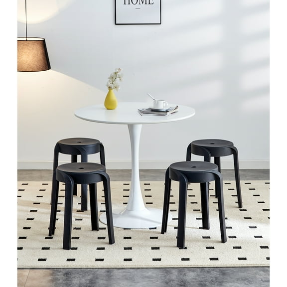 Of 6 Plastic Stools, Scratch-, 11.67" Product Depth, For Long-term Use 6 Colorful Nesting Design, Floor-protecting Caps, Heavy