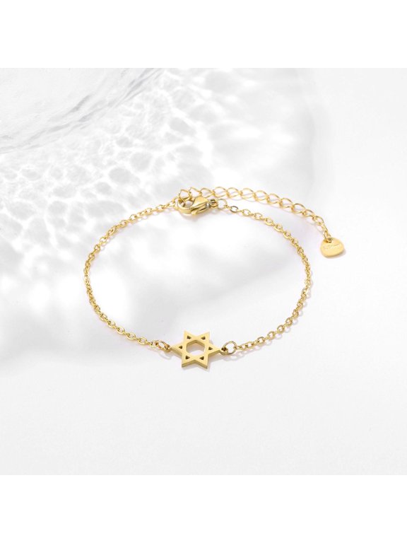 Of David Bracelet Titanium Steel Jewish Symbols Bracelet Men's Religious Amulets Jewelry Gifts