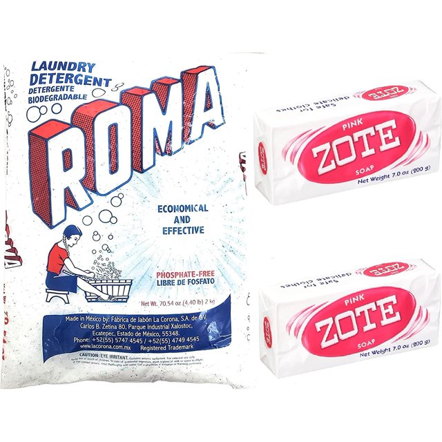 Of Laundry 4.4 Lbs. And Zote Laundry Soap Bar 7Oz 2Pack