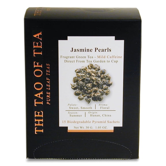Jasmine Pearls Box Pyramid Sachets 1.05 The Tao Ounce 15 Of Tea