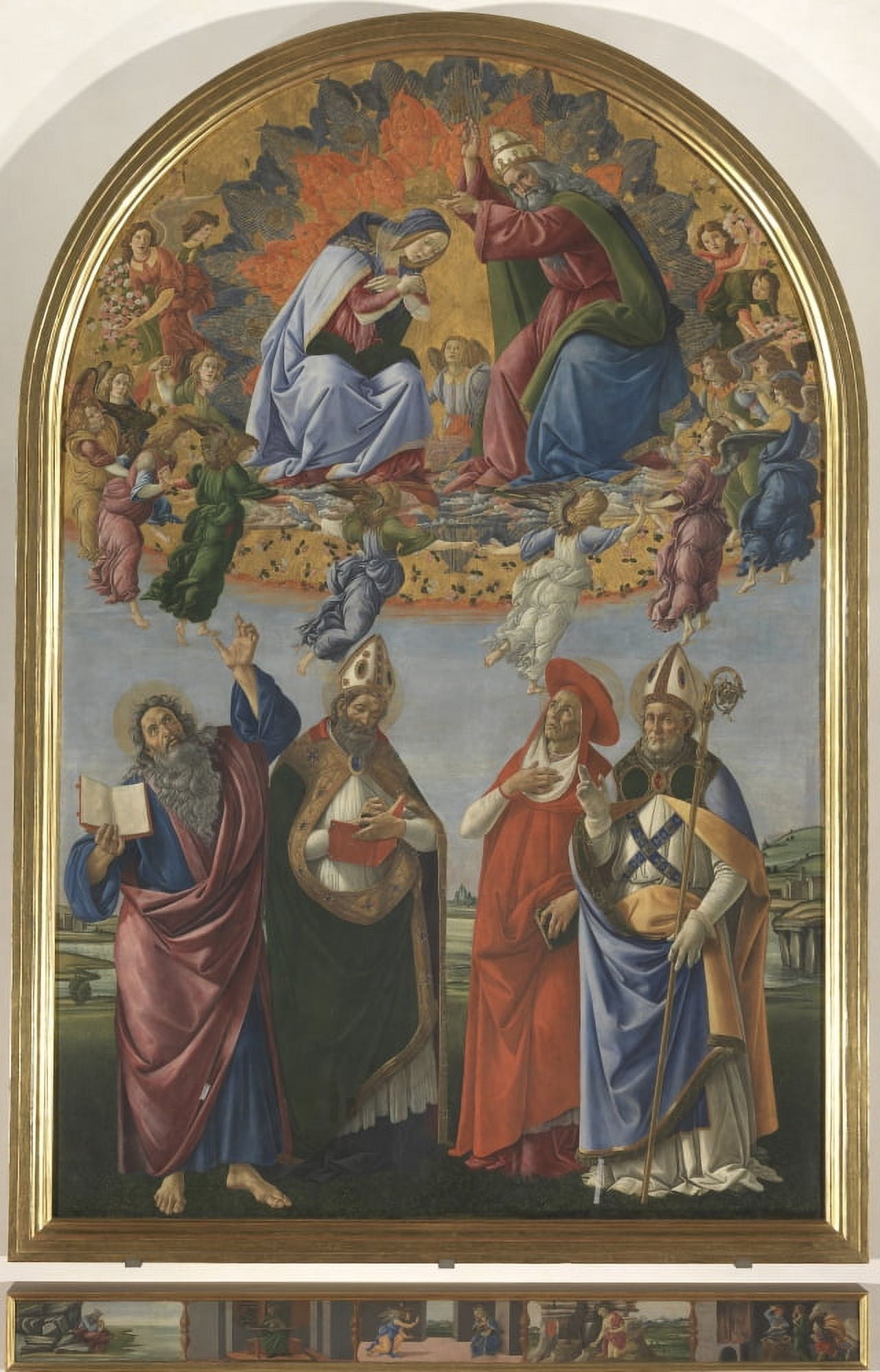 Of The Virgin With St John The Evangelist St Augustine St Jerome St Eligius (Altarpiece Of St Mark) Canvas Art - (18 x 24)
