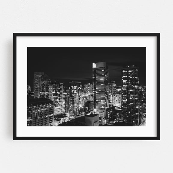 Of Toronto 03 B&W - Toronto Ontario Canada Photography Black Framed Wall Art Print 16 x 24 inches