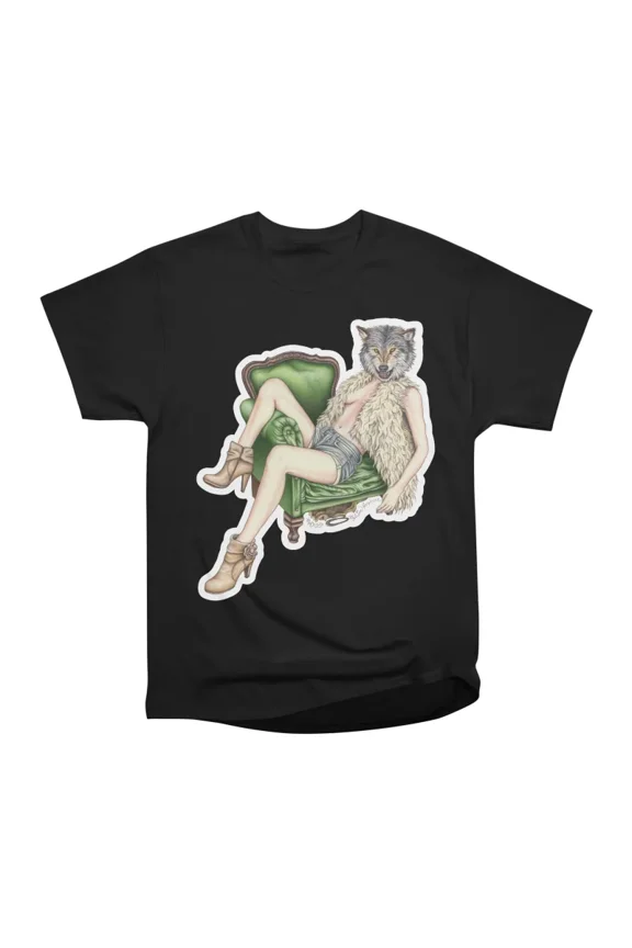 Of Wolf and Woman Dark Mode T-Shirt Tee Gift For Him Merch For Her Apparel For Friend