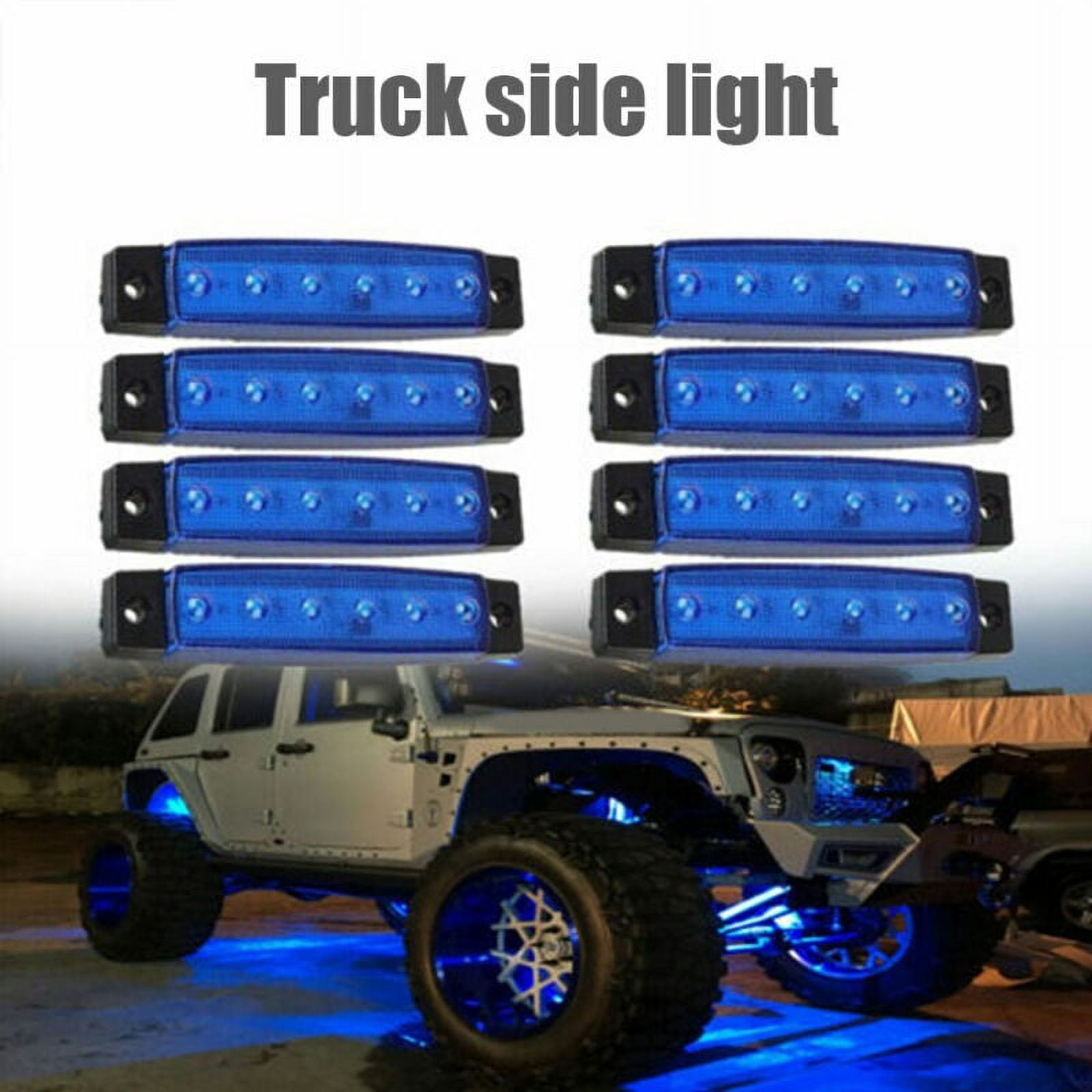 Ofenier PPP306675001, 8 Pods LED Rock Lights, Exterior Decorative fits Jeep/Truck/UTV/ATV, Blue