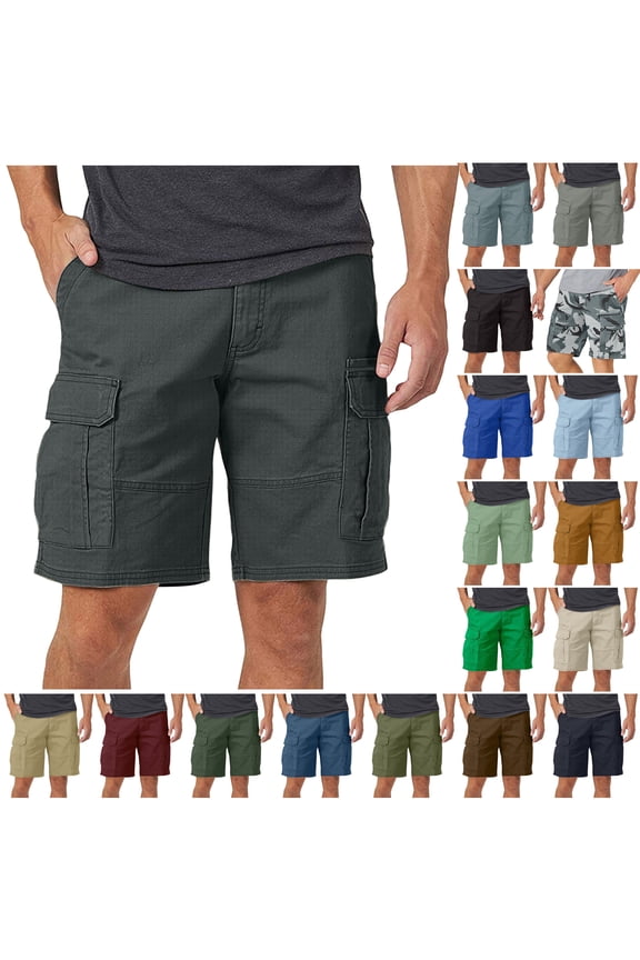 Ofertas en Prime Today DDAPJ pyju Men's Casual Cargo Shorts Lightweight Hiking Golf Work Shorts Outdoor Travel Fishing Shorts with Pockets Blue L