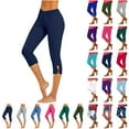 thumbnail image 1 of Ofertas en Walmart! QATAINLAV Leggings for Women Tummy Control Crossover Waist Yoga Capris Casual Knee Length Cutout Legging Cropped Trousers Hot Pink XXXL, 1 of 9