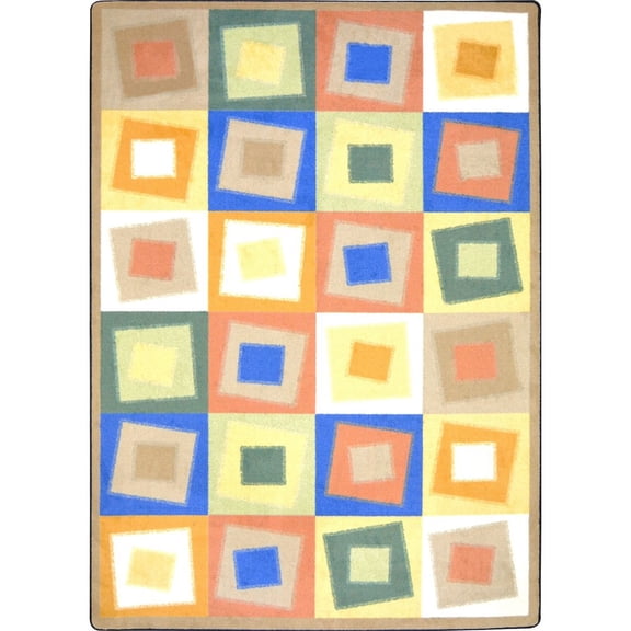 Joy Carpets Kid Essentials Off Balance 10'9" x 13'2" Area Rug in Color Softs