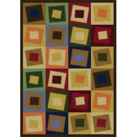 Off Balance Neutrals 5 ft.4 in. x 7 ft.8 in.  WearOn Nylon Machine Tufted- Cut Pile Whimsy Rug