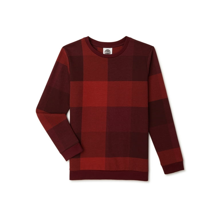 Plaid crewneck sweatshirt sale