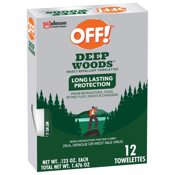 Off Deep Woods Insect Repellent Towelettes - 12 Ea /Pack