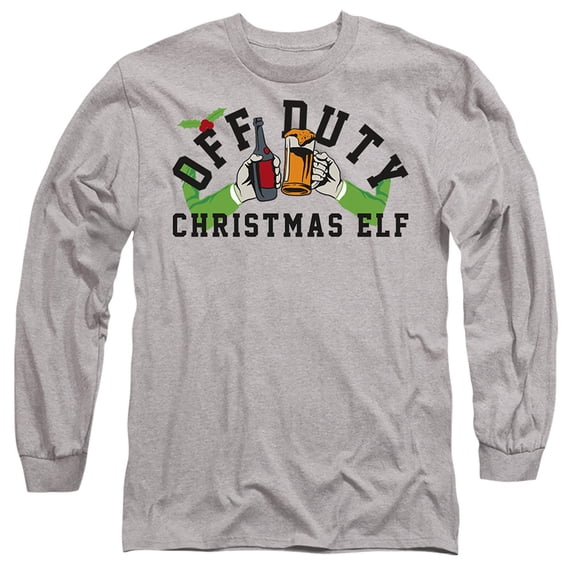 Off Duty Christmas Elf Unisex Adult Long-Sleeve T Shirt