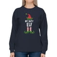 thumbnail image 1 of Off Duty Elf Sweatshirt Women -Smartprints Designs, Female Medium, 1 of 4