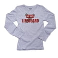 thumbnail image 1 of Off Duty Lifeguard - Brushed X Red Print Women's Long Sleeve Grey T-Shirt, 1 of 2