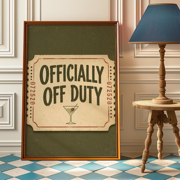 Off Duty Martini Quote Poster Unframed Paper Print