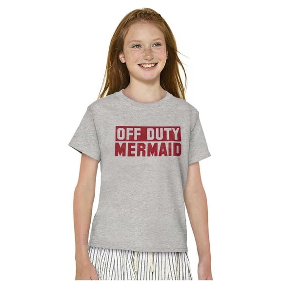 Off Duty Mermaid Funny Beach Swim Girls Kids T Shirt Tees Teen Brisco Brands L