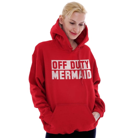 Off Duty Mermaid Funny Beach Swim Hoodie Sweatshirt Women Brisco Brands M