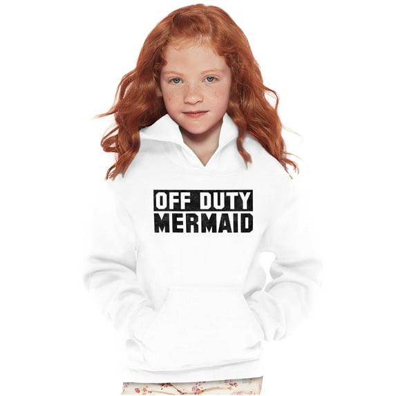Off Duty Mermaid Funny Beach Swim Kids Hoodie Sweatshirt Girls Teen Brisco Brands S