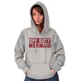thumbnail image 1 of Off Duty Mermaid Funny Beach Swim Women Plus Size Graphic Pullover Hoodie Brisco Brands 2X, 1 of 4