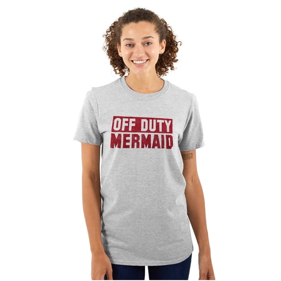 Off Duty Mermaid Funny Beach Swim Women's Graphic T Shirt Tees Brisco Brands S