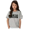 thumbnail image 1 of Off Duty Unicorn Fantasy Girls Kids T Shirt Tees Teen Brisco Brands XS, 1 of 5